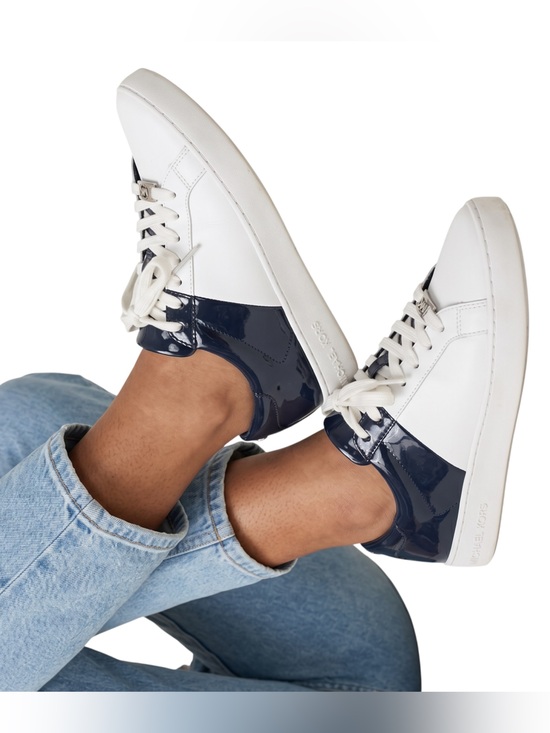 Michael Kors Shoes - Michael Kors Tobey lace up, two tone- White/Navy Sneakers. Size 8 GUC